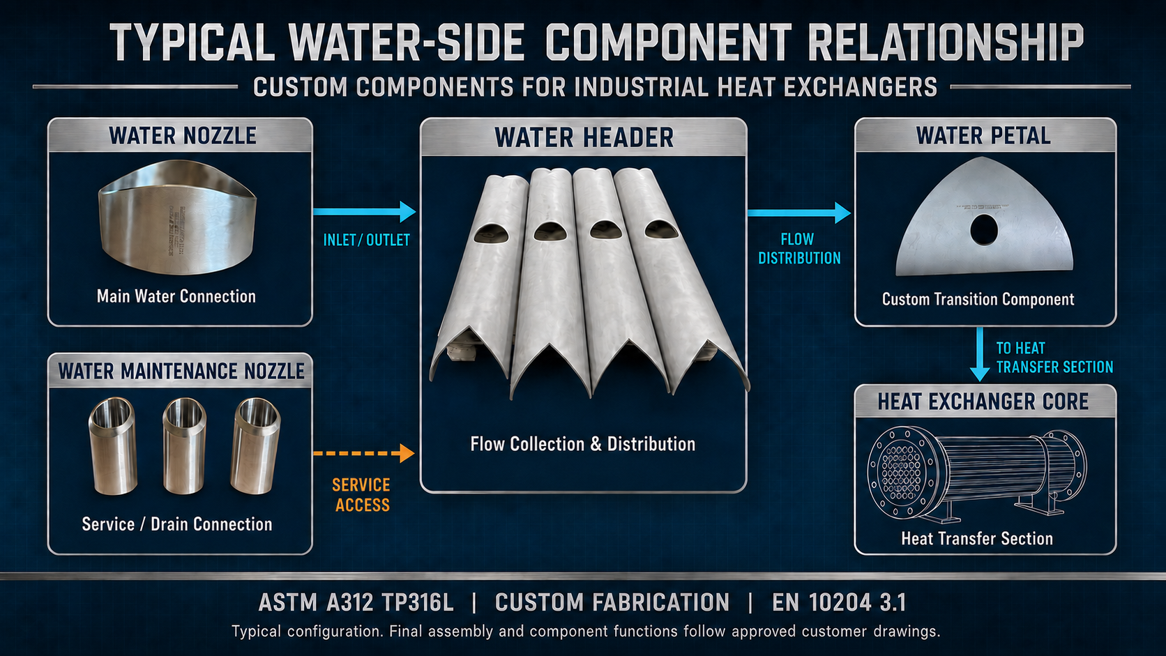 componentes del lado del agua